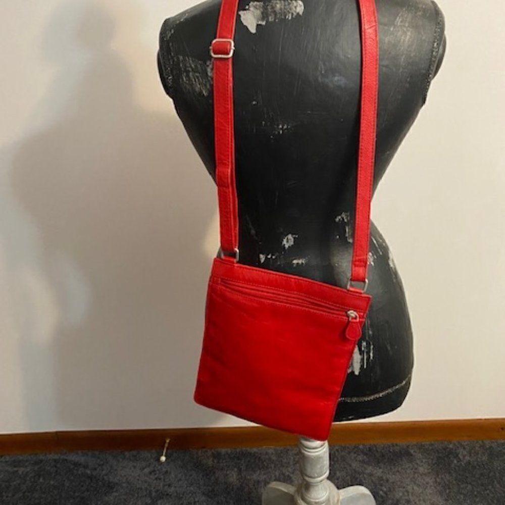 Wilson Red Leather Crossbody bag